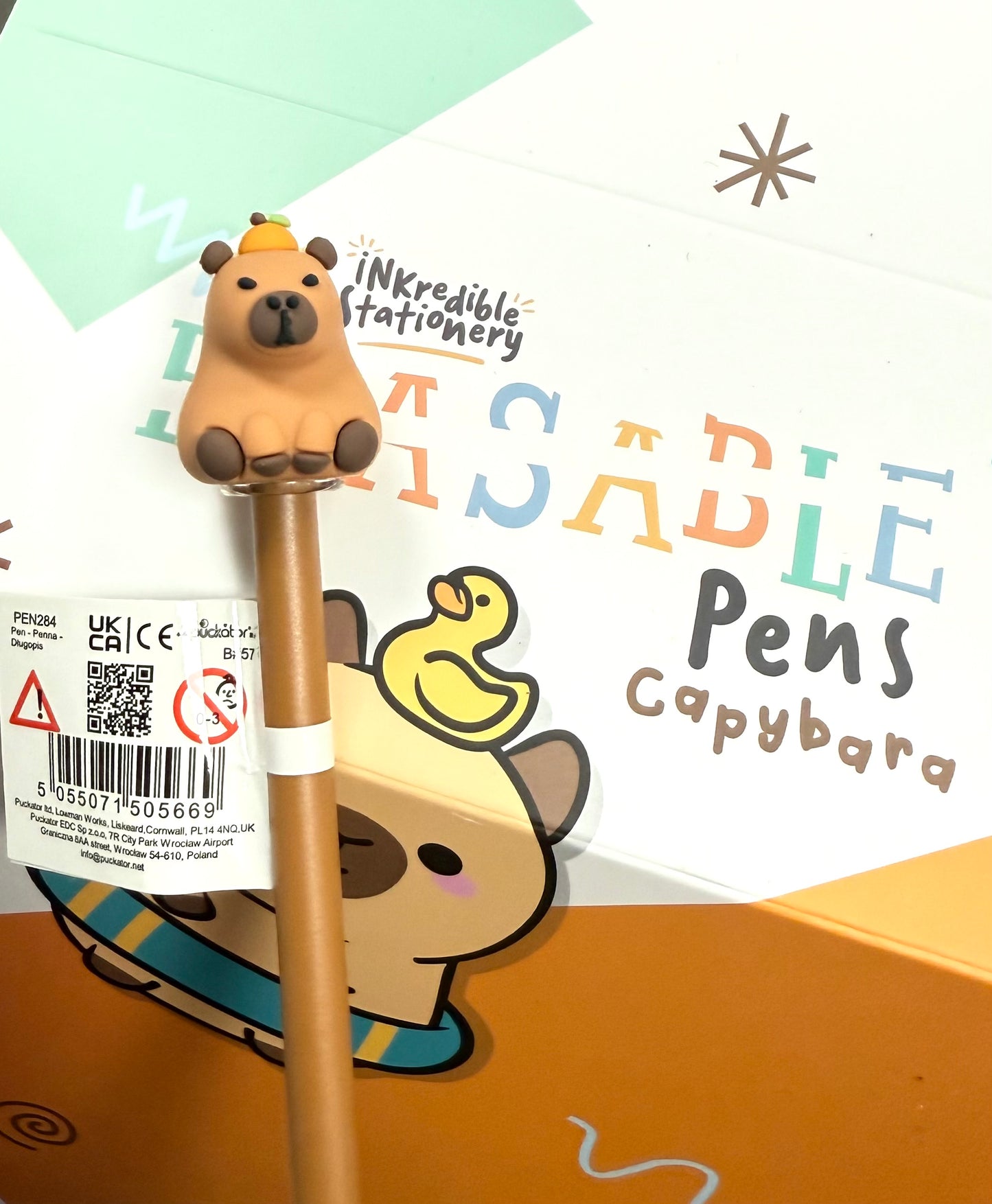 Inkredible Erasable Pen with Capybara Topper