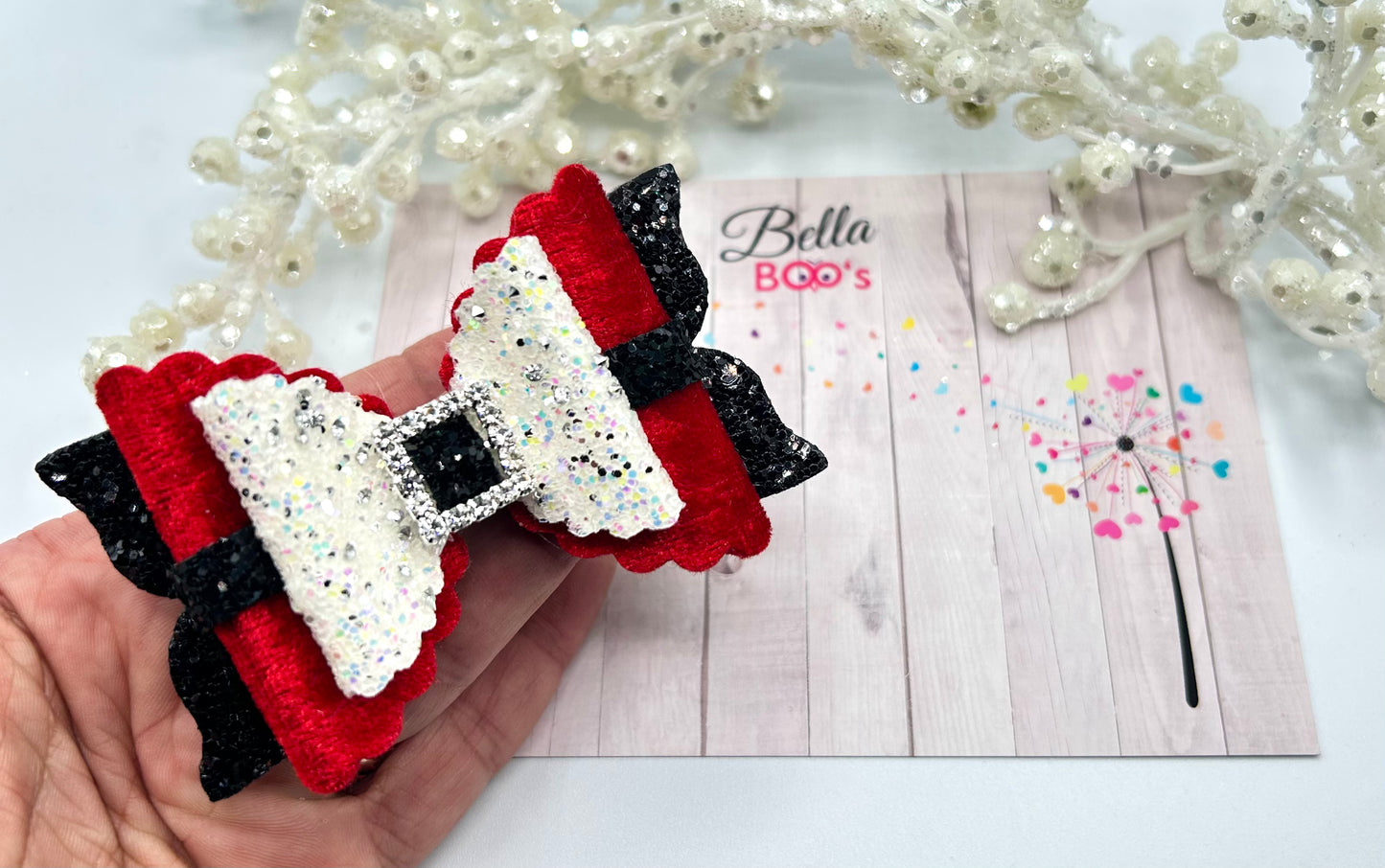 Christmas Santa Buckle Hair Bow