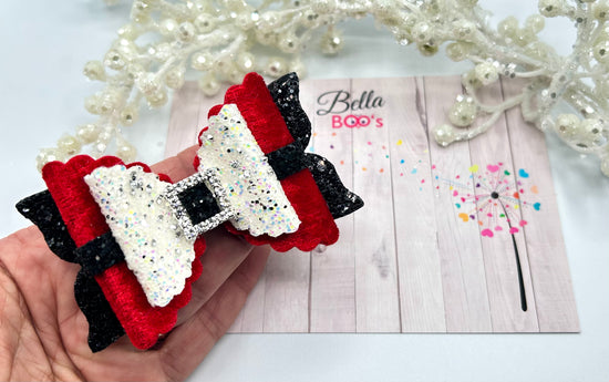 Christmas Santa Buckle Hair Bow