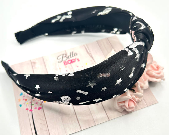 Halloween Black & Silver Skeleton Hair Band