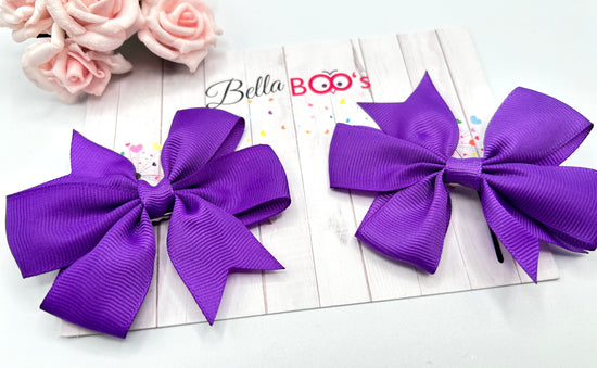 Purple Pinwheel Hair Bow Set