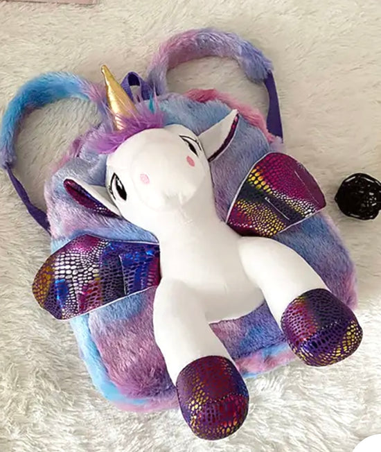 Unicorn Plush Backpack - Select Your Colour