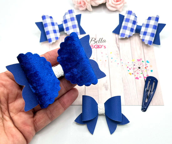 Load image into Gallery viewer, Royal Blue Hair Bow Set
