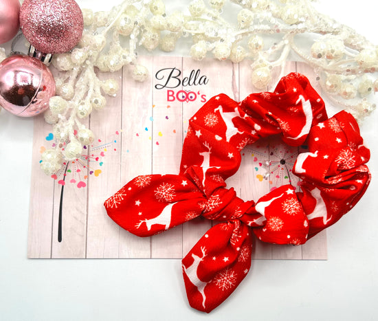 Christmas Reindeer Print Scrunchie