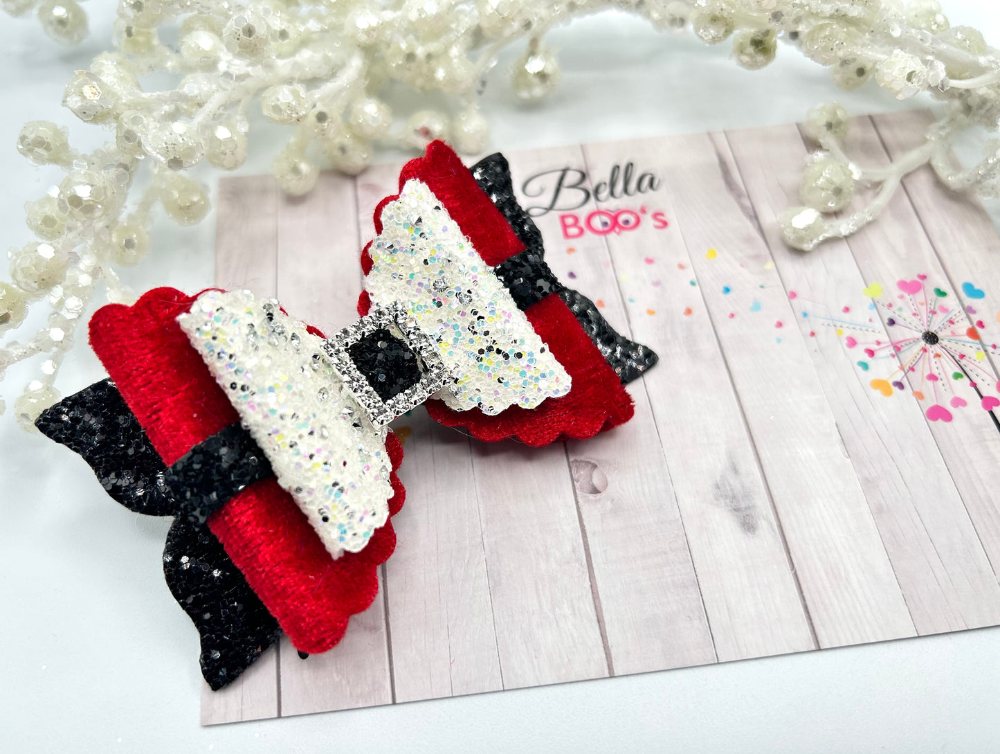 Christmas Santa Buckle Hair Bow