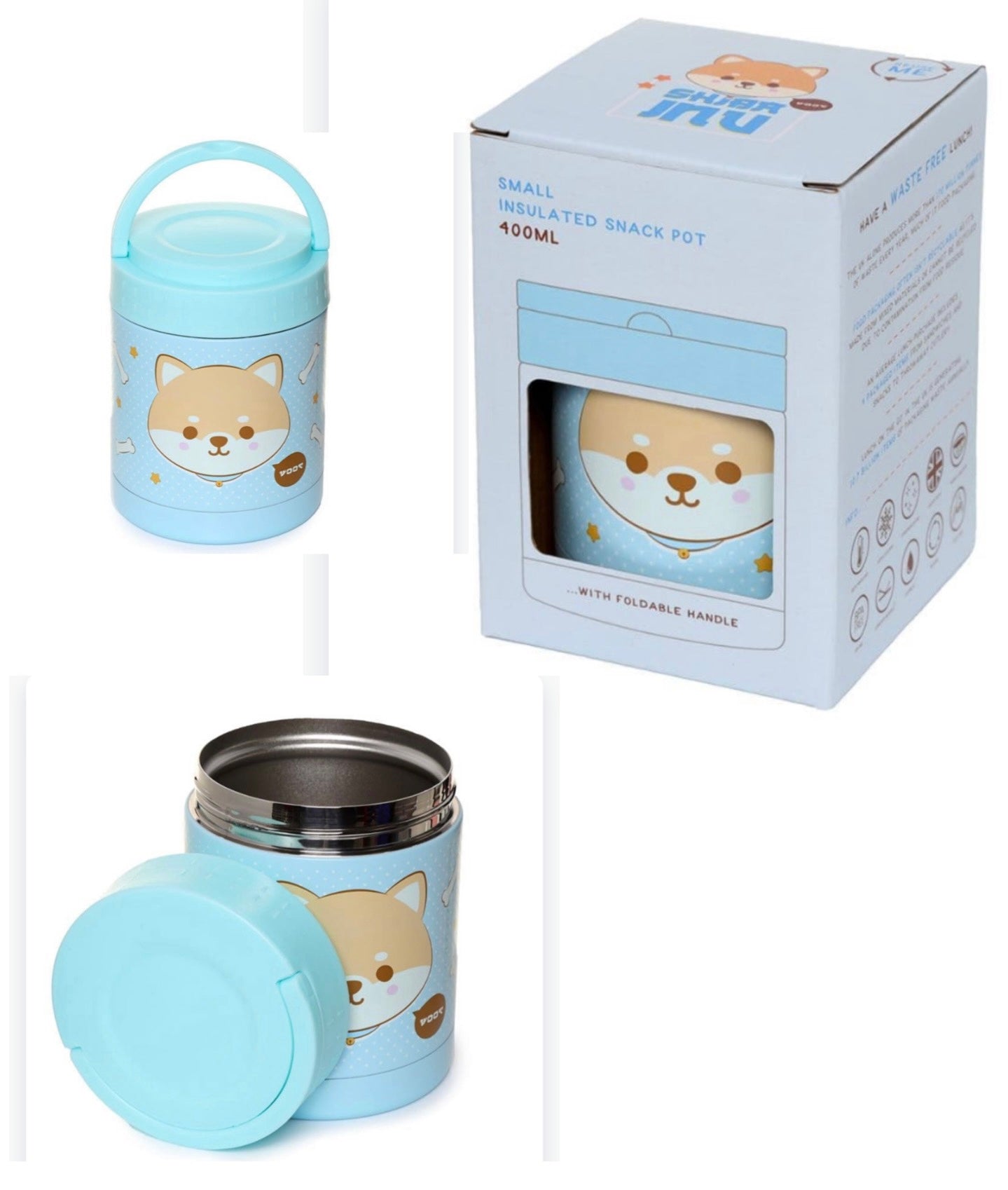 Adoramals Pet Shiba Insulated Snack Pot