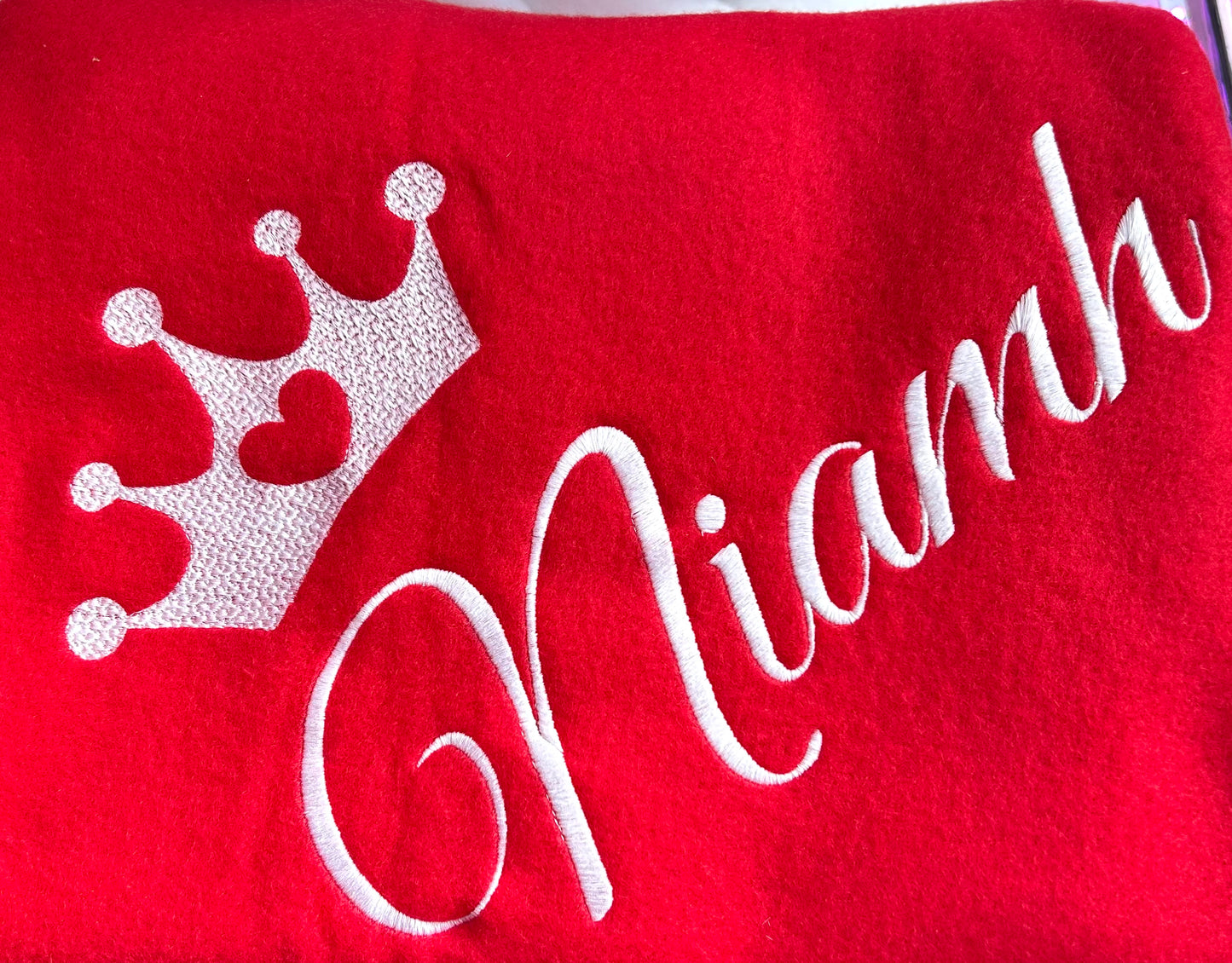 Christmas Red Fleece Blanket - Personalised