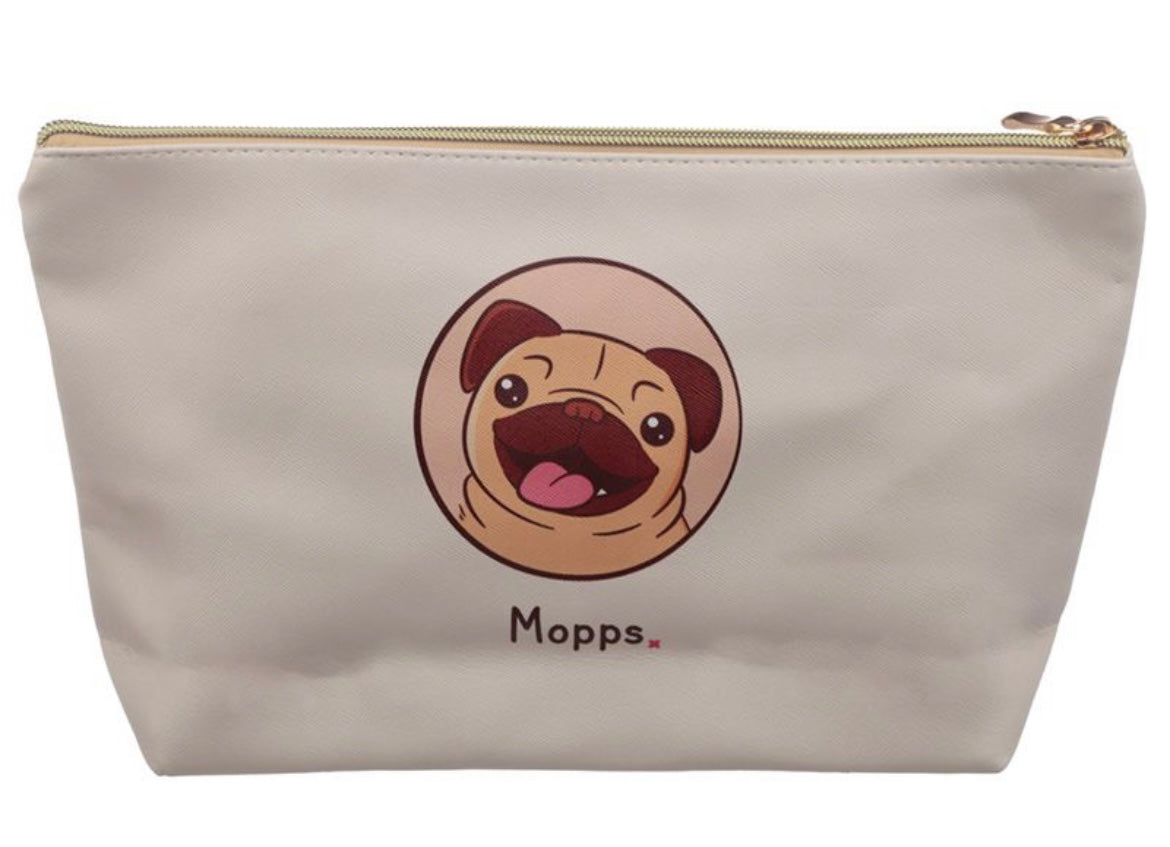Mopps Pug Large PVC Toiletry / Make-up Bag