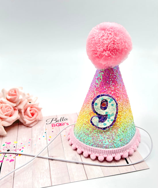 Personalised With Any Age -Birthday Pom Pom Hat
