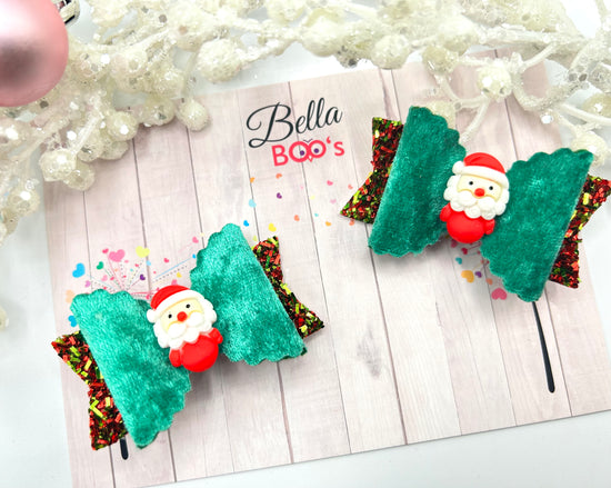 Christmas Santa Bella Hair Bow Set