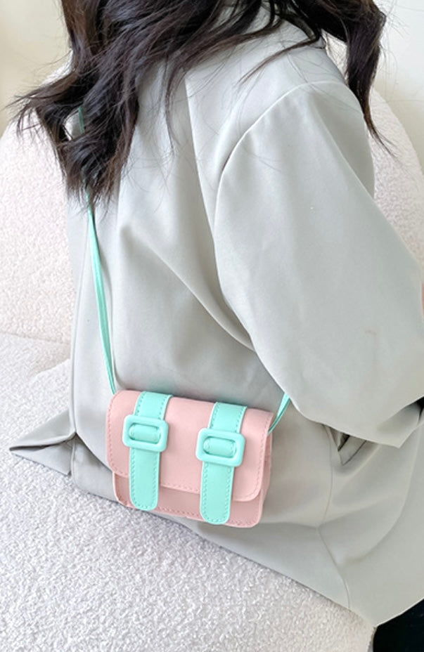 Mint/pink Satchel Bag