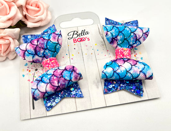 Load image into Gallery viewer, Mermaid Pigtail Hair Bow Set
