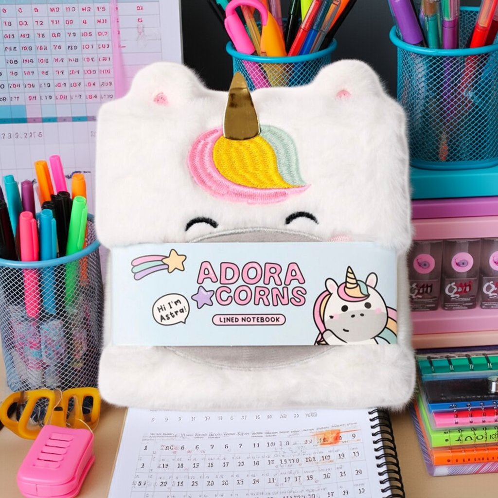 Adoracorns Unicorn Plush Fluffies Notebook Stationary