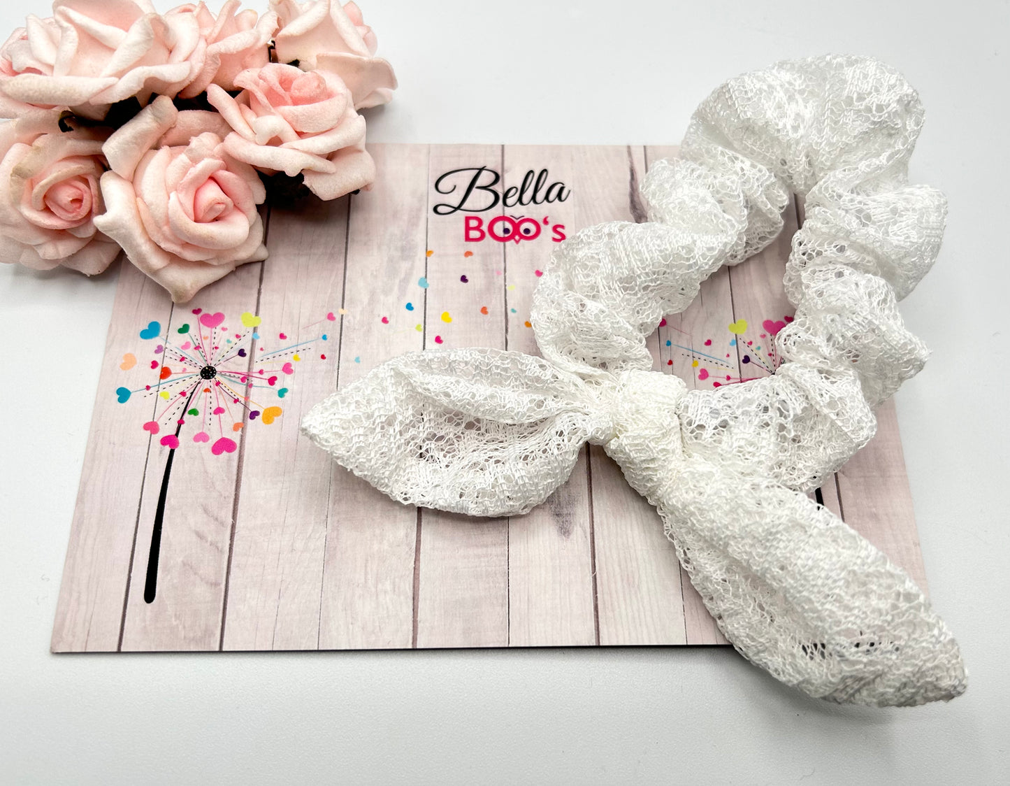 White Lace Effect Hair Scrunchie