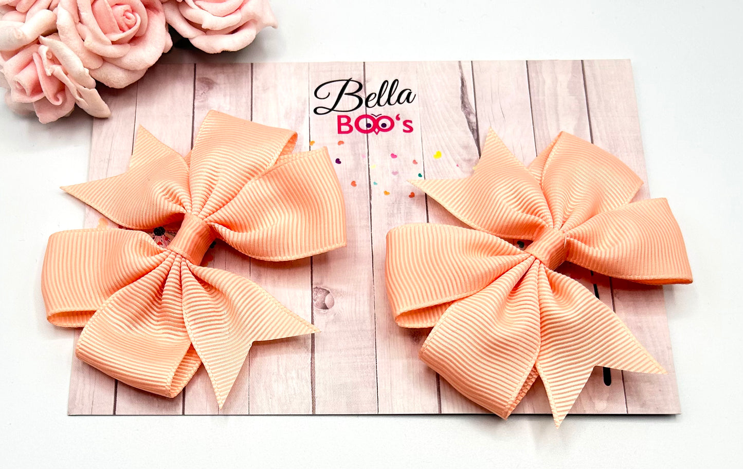 Load image into Gallery viewer, Peach Pinwheel Hair Bow
