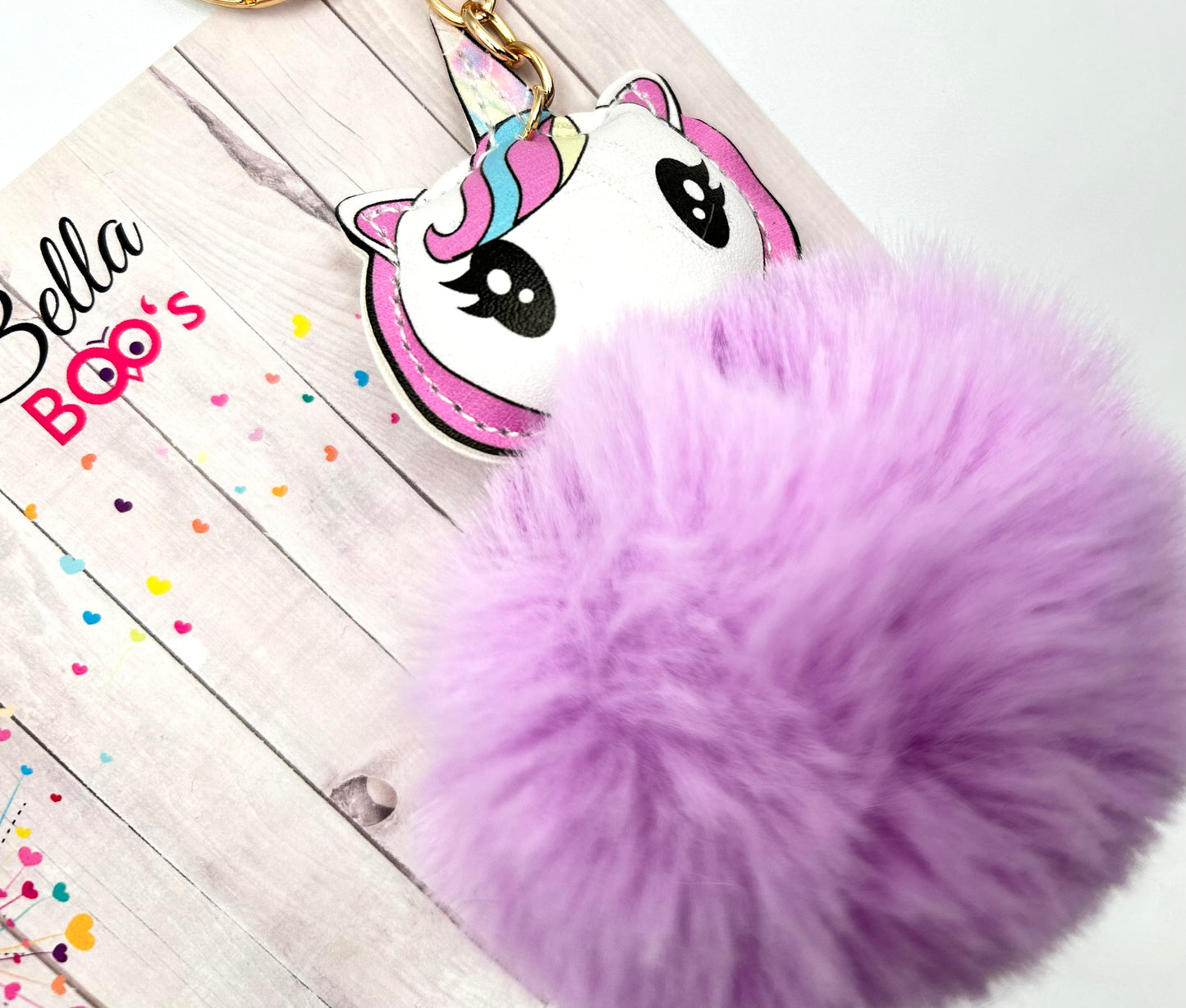 Load image into Gallery viewer, Fluff Ball Unicorn Keyring
