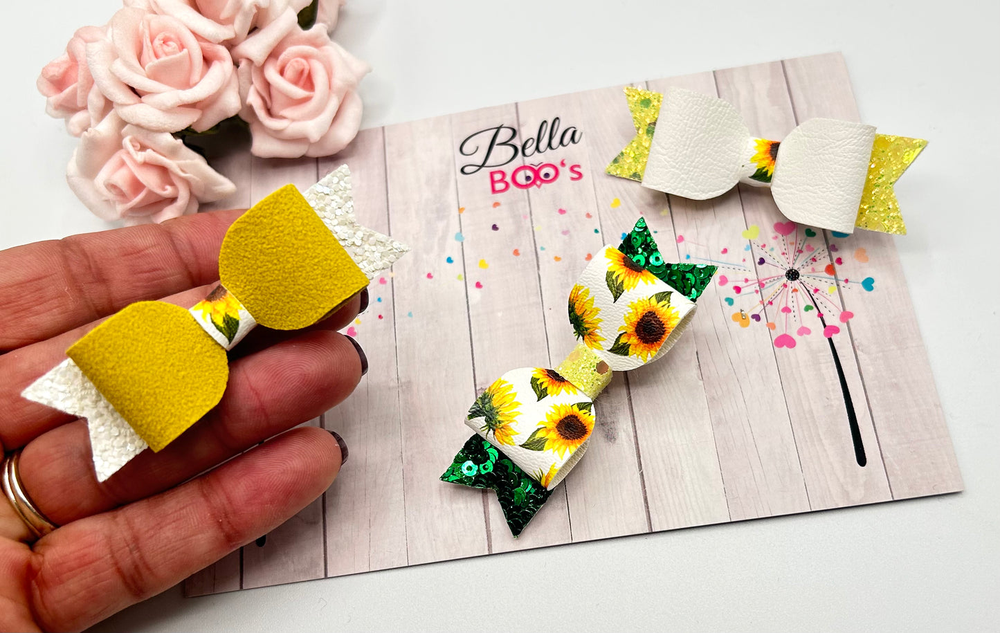 Itsy Bitsy Hair Bow Set - Sunflowers