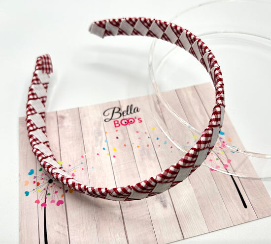 Red & White Woven Hair Band