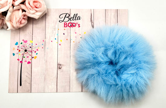 Load image into Gallery viewer, Baby Blue Faux Fur Hair Scrunchie
