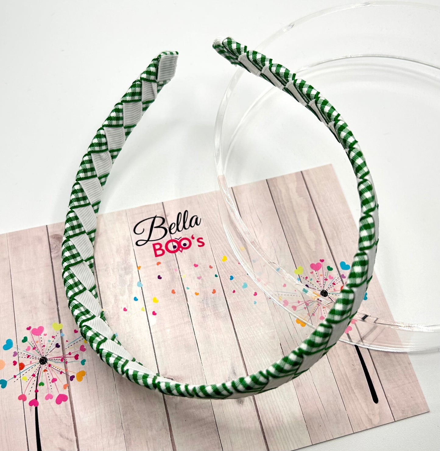 Load image into Gallery viewer, Green &amp;amp; White Woven Hair Band
