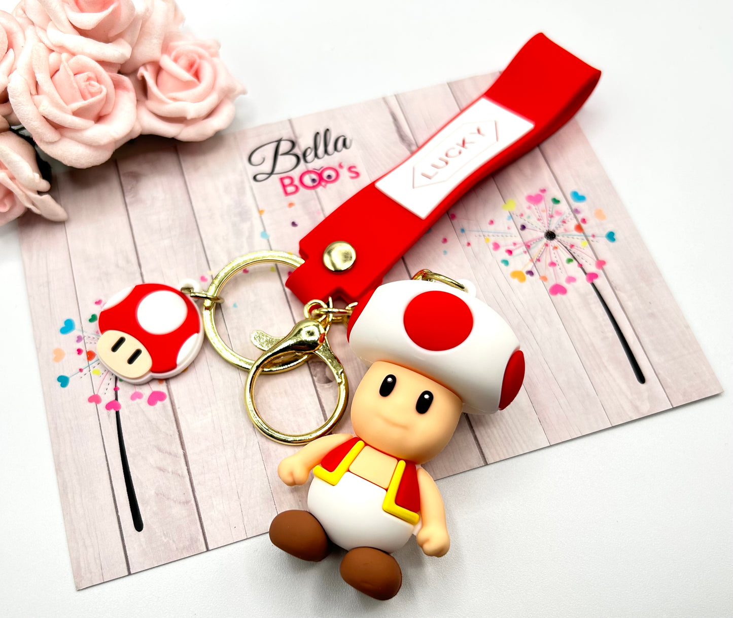 Load image into Gallery viewer, Toadstool  Character Keyring
