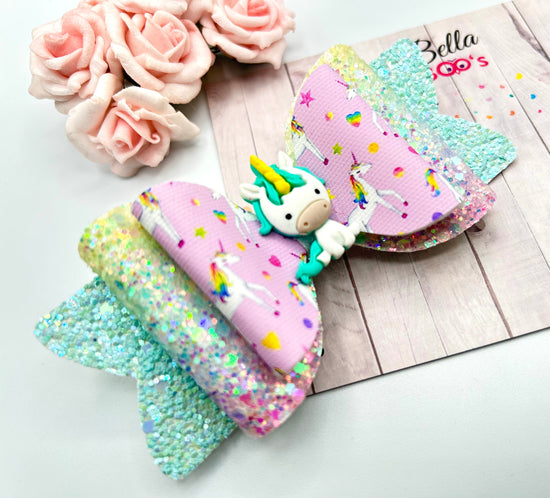 Load image into Gallery viewer, Party With Dotty Hair Bow - Pastel Sparkles
