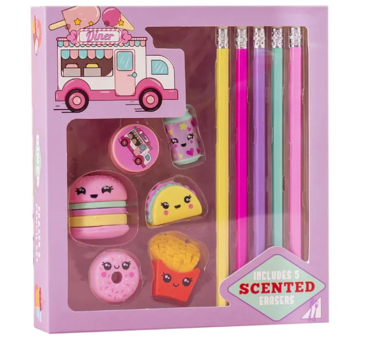 Scented Diner Pencil & Eraser Gift Set