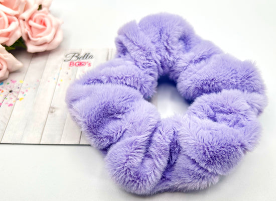 Soft Lilac Fluffy Hair Scrunchie