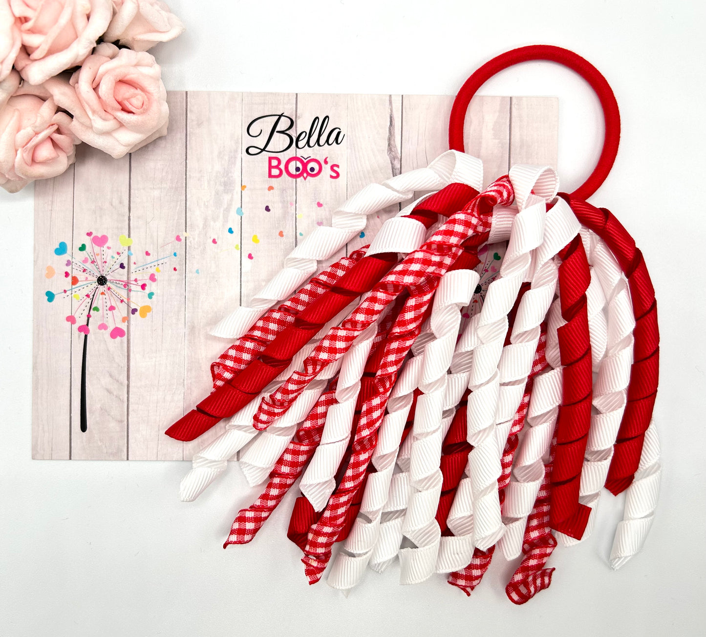 Load image into Gallery viewer, Red &amp;amp; White Korker Hair Bobble
