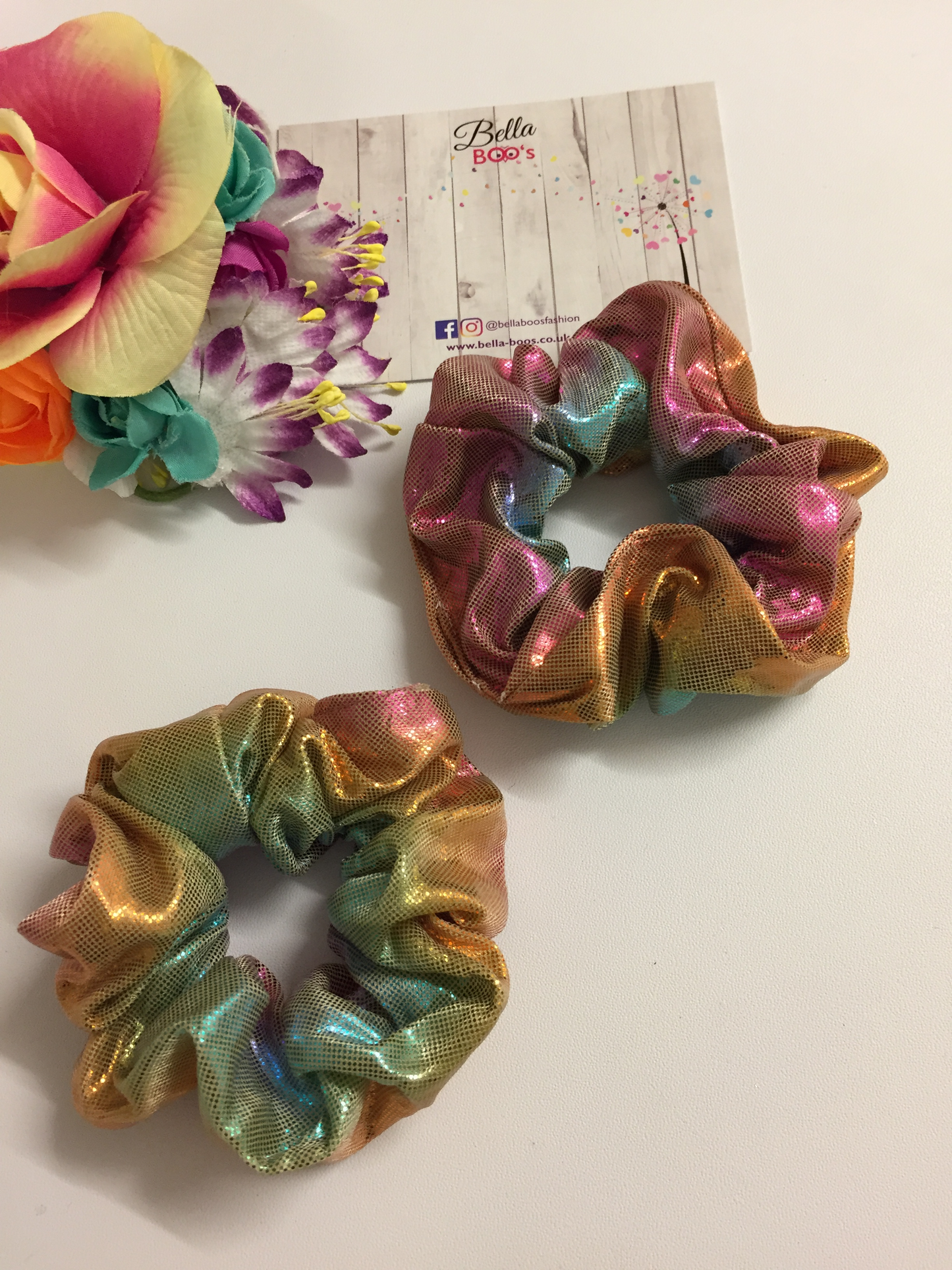 Ombre Scrunchie - Pink & Gold Mix