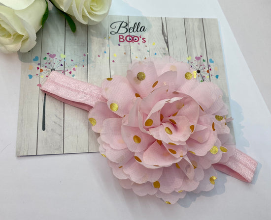 Pink & Gold Flower Baby Band