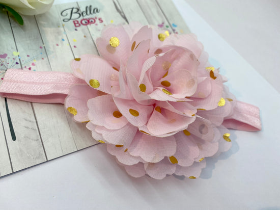 Pink & Gold Flower Baby Band