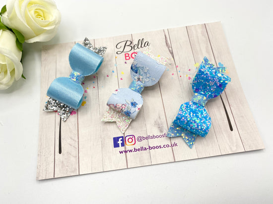 Itsy Bitsy Hair Bow Set - Pretty Butterfly Blue