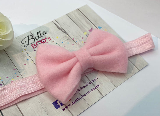 Super Soft Pink Bow Baby Band