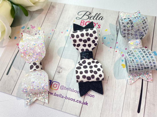 Load image into Gallery viewer, Itsy Bitsy Hair Bow Set - Spotty Dottie
