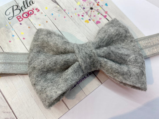Super Soft Grey Bow - Baby Band