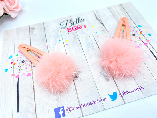 Fluffy Tail Hair Clip Set