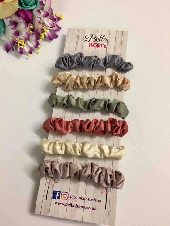 Dainty Scrunchie Set of 6 - Natural