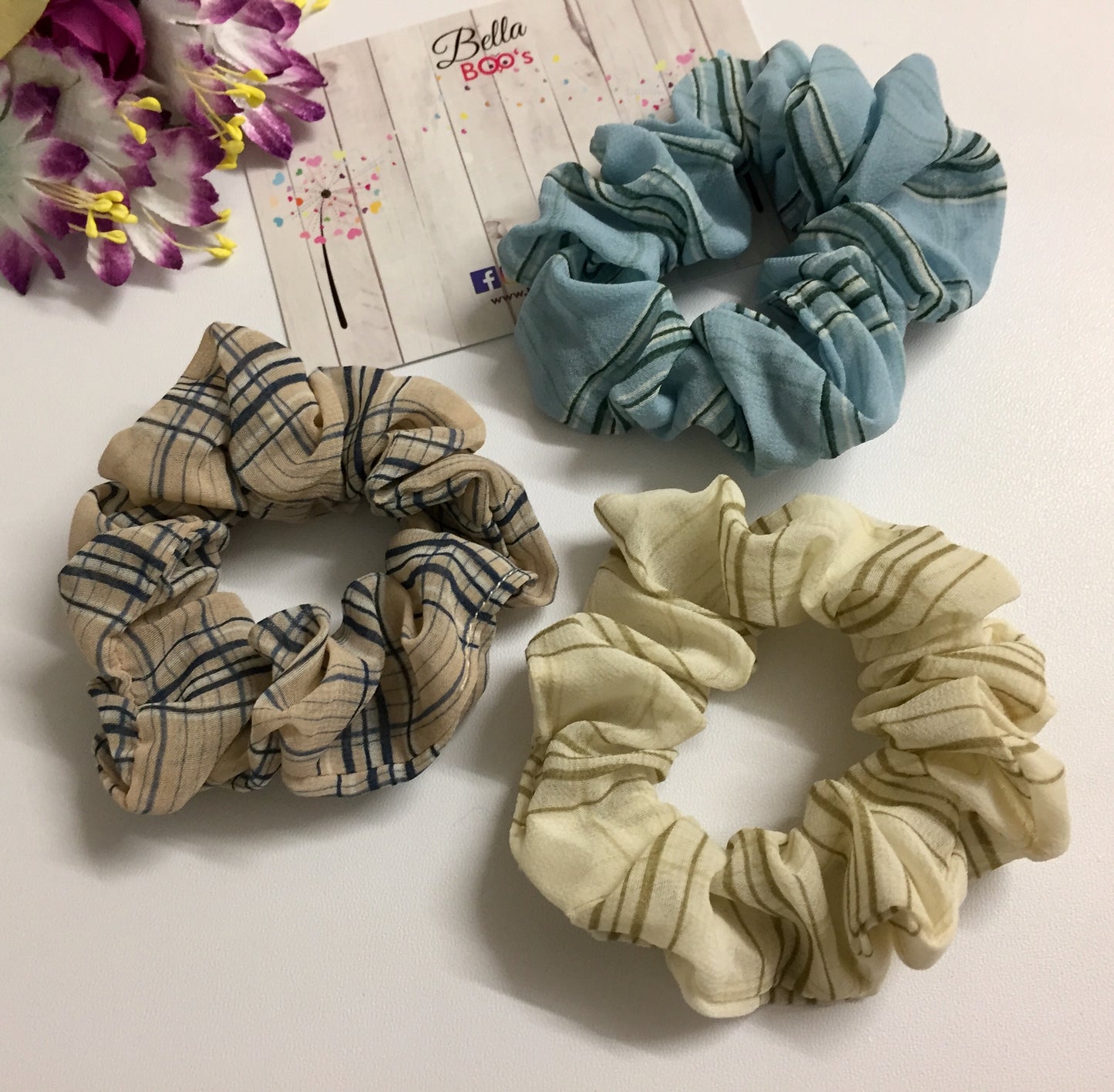 Load image into Gallery viewer, Fashion Check Scrunchies - Set of 3
