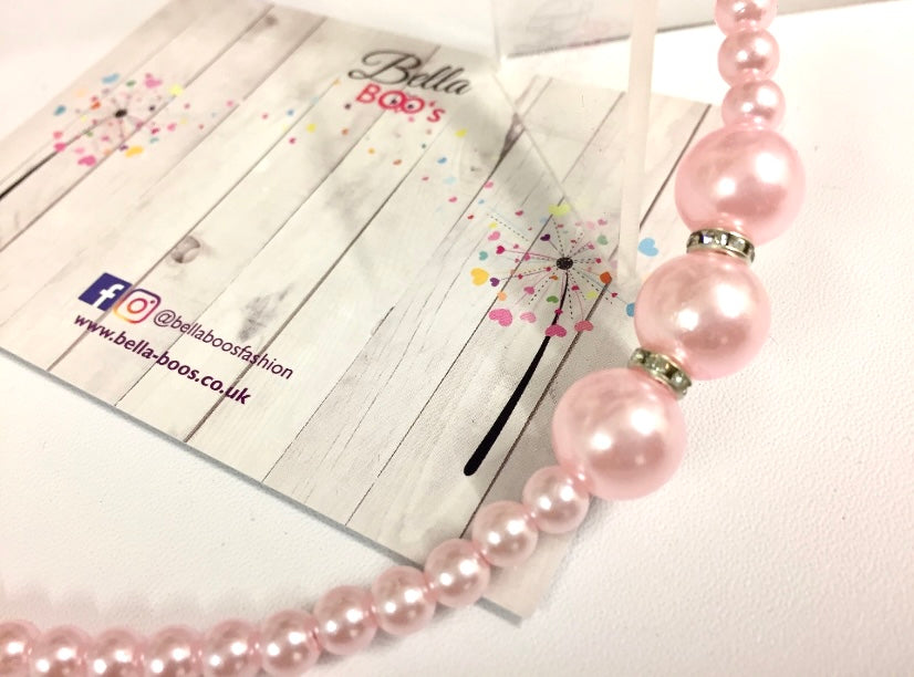 Load image into Gallery viewer, Baby Pink Faux Pearl &amp;amp; Diamante  Hair Band
