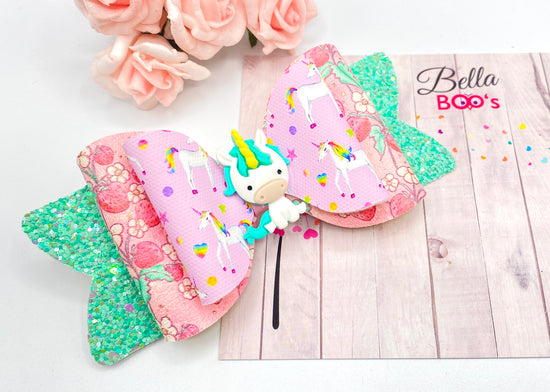 Party With Dotty Hair Bow - Strawberry Garden