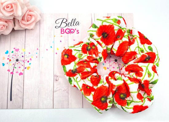 Load image into Gallery viewer, Poppy Floral Hair Scrunchie
