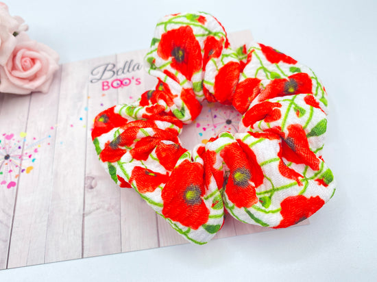 Load image into Gallery viewer, Poppy Floral Hair Scrunchie
