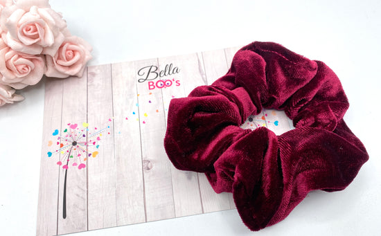 Load image into Gallery viewer, Burgundy Velvet Touch Scrunchie
