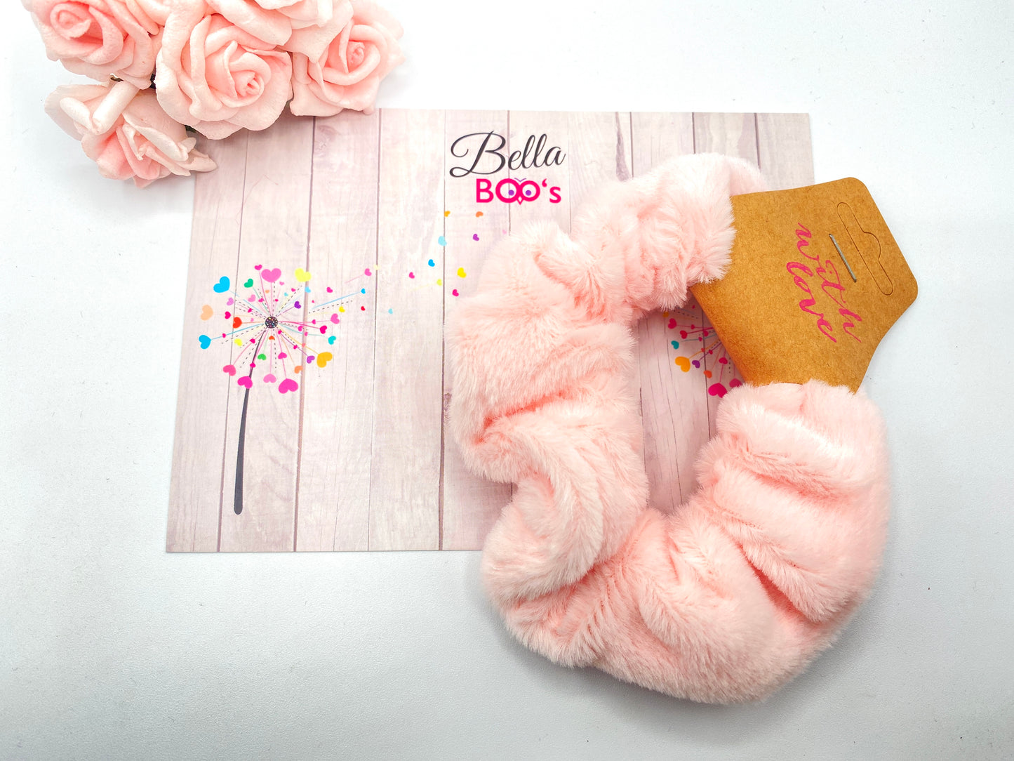 Load image into Gallery viewer, Baby Pink Teddy Hair Scrunchie
