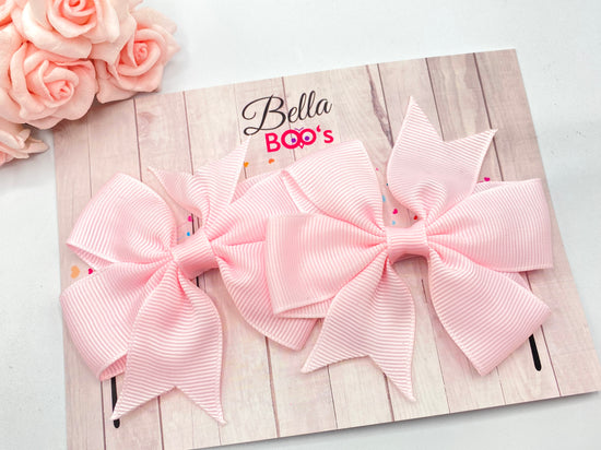 Load image into Gallery viewer, Baby Pink Pinwheel Hair Bow Set
