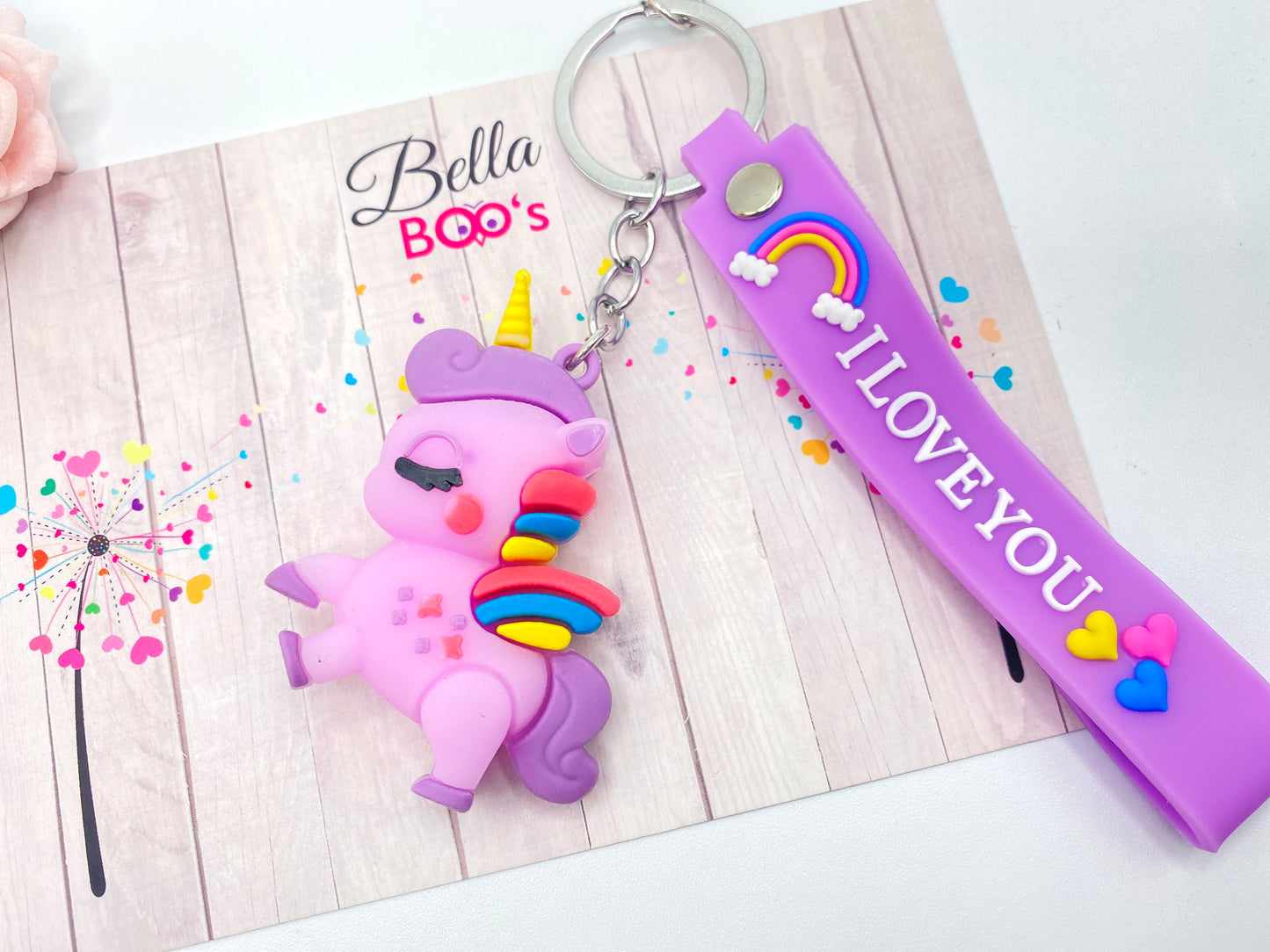 Load image into Gallery viewer, I Love You Unicorn Keyring
