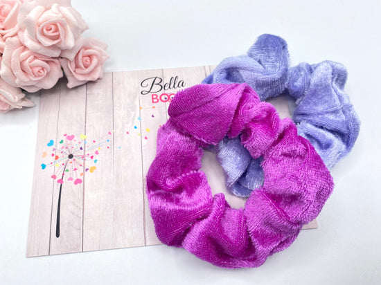 Set Of 2 Hair Scrunchies - Purples