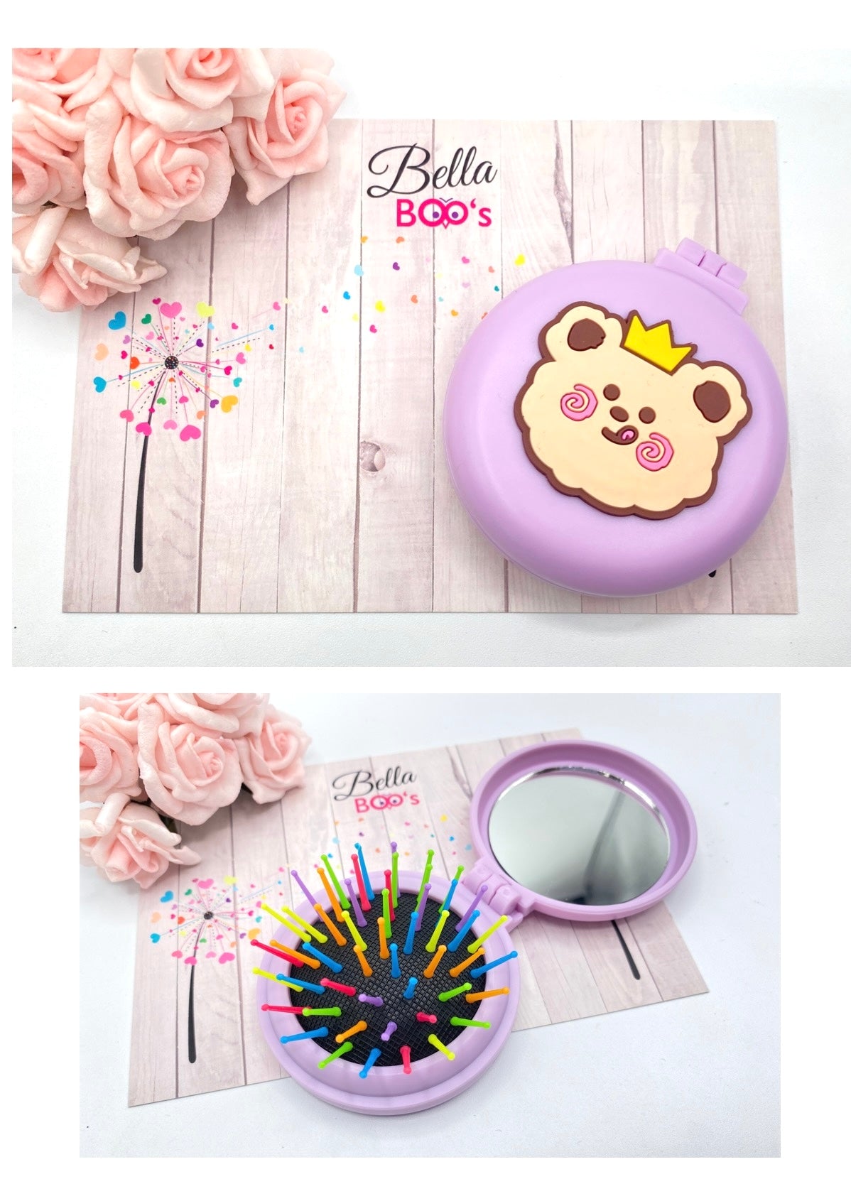 Load image into Gallery viewer, Teddy Princess Pop Up Hair Brush

