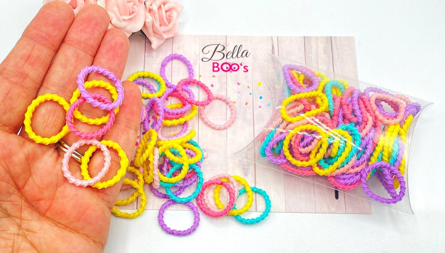 100 Small Elasticated Hair Bobble Collection